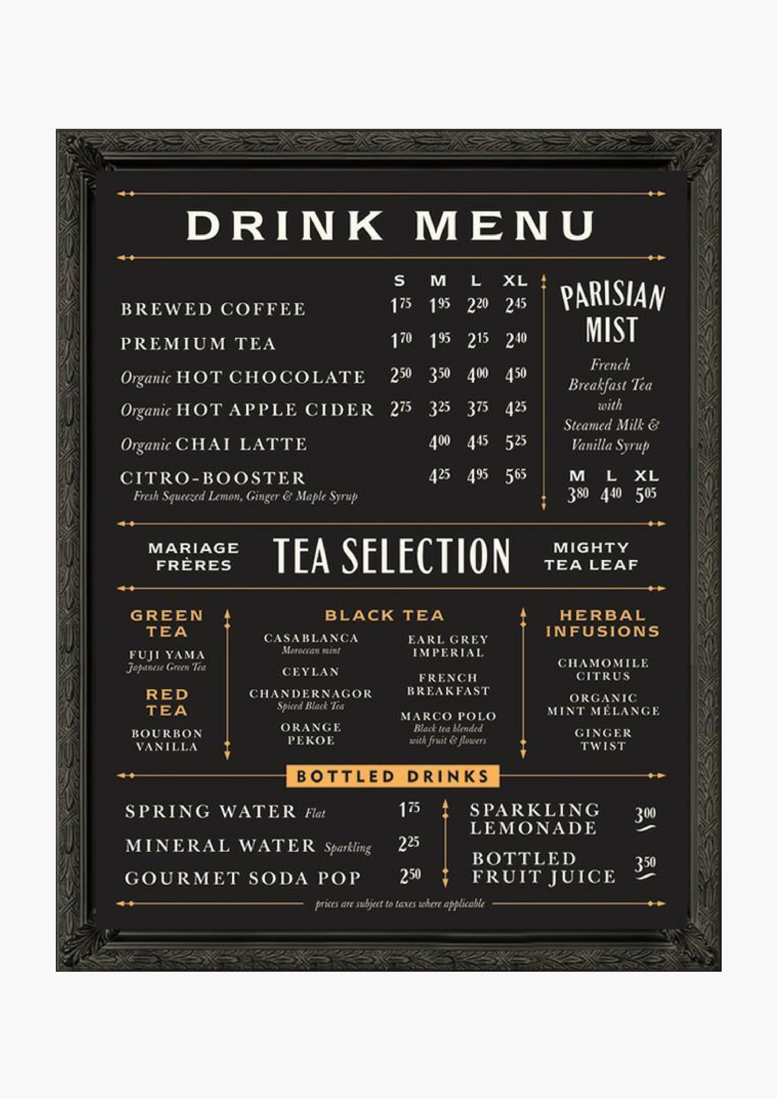 trek coffee co. washington menu