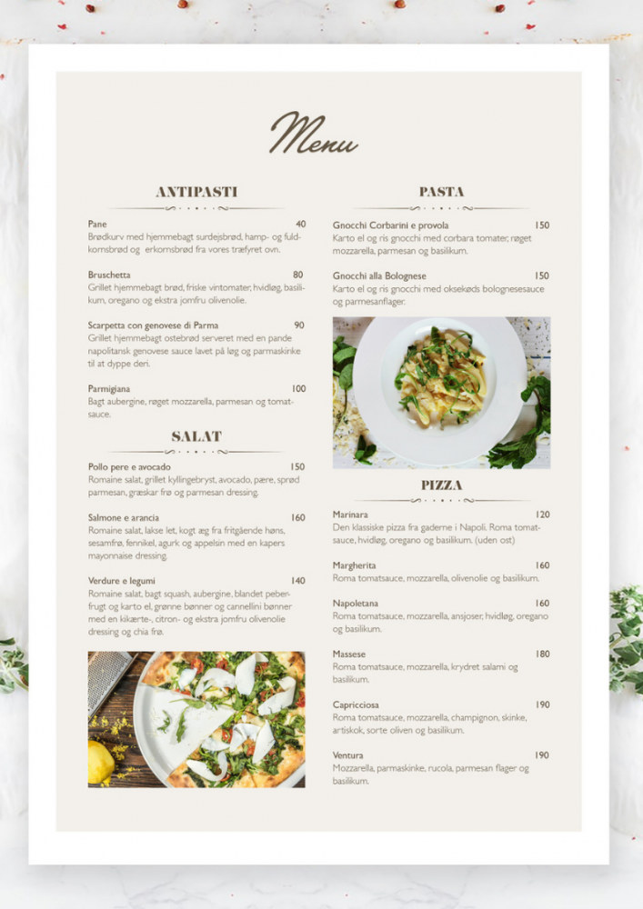 Menu Design. 7 Examples of Italian Menu Waitron.Menu Blog