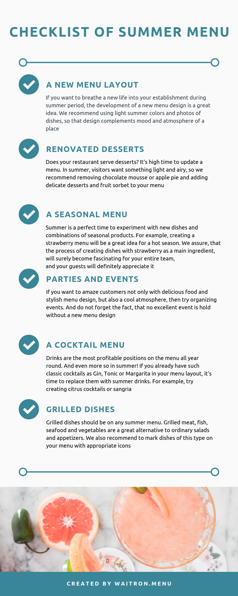 Creating a Menu. 6 Ideas for a Summer Menu | Waitron.Menu Blog