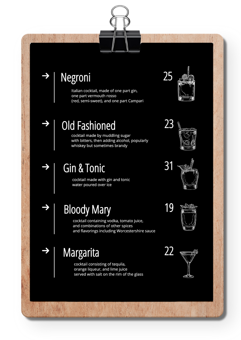 Menu Design. Bar Menu Examples | Waitron.Menu Blog