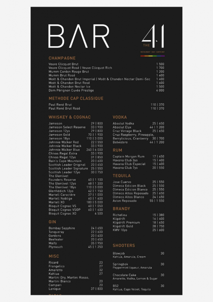 Menu Design. Bar Menu Examples | Waitron.Menu Blog